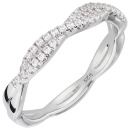 Damen Ring geflochten 925 Sterling Silber 40 Zirkonia Silberring