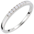 Damen Ring schmal 925 Sterling Silber 7 Zirkonia Silberring