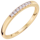 Damen Ring schmal 925 Sterling Silber vergoldet 7 Zirkonia Silberring