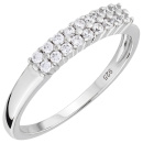 Damen Ring 925 Sterling Silber 18 Zirkonia Silberring
