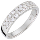 Damen Ring 925 Sterling Silber 20 Zirkonia Silberring