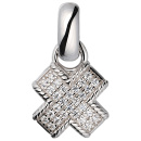 Anhänger gekreuzt 925 Sterling Silber 28 Zirkonia Silberanhänger