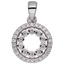 Anhänger Kreis 925 Sterling Silber 36 Zirkonia