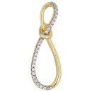Anhänger Schleife 925 Sterling Silber vergoldet 26 Zirkonia