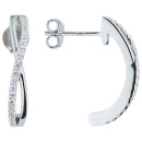 Halbcreolen 925 Sterling Silber 36 Zirkonia