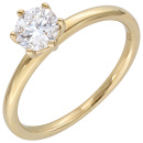 Damen Ring Solitär 333 Gelbgold 1 Lab-Grown-Diamant Brillant 0,50 ct.