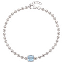 Armband 925 Sterling Silber 1 blauer Zirkonia 19 cm Silberarmband
