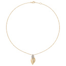 Collier Halskette 925 Silber vergoldet mattiert 32 Zirkonia 45 cm Kette