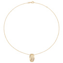 Collier Halskette 925 Silber vergoldet mattiert 8 Zirkonia 45 cm Kette