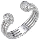 Damen Ring offen 925 Sterling Silber 40 Zirkonia Silberring